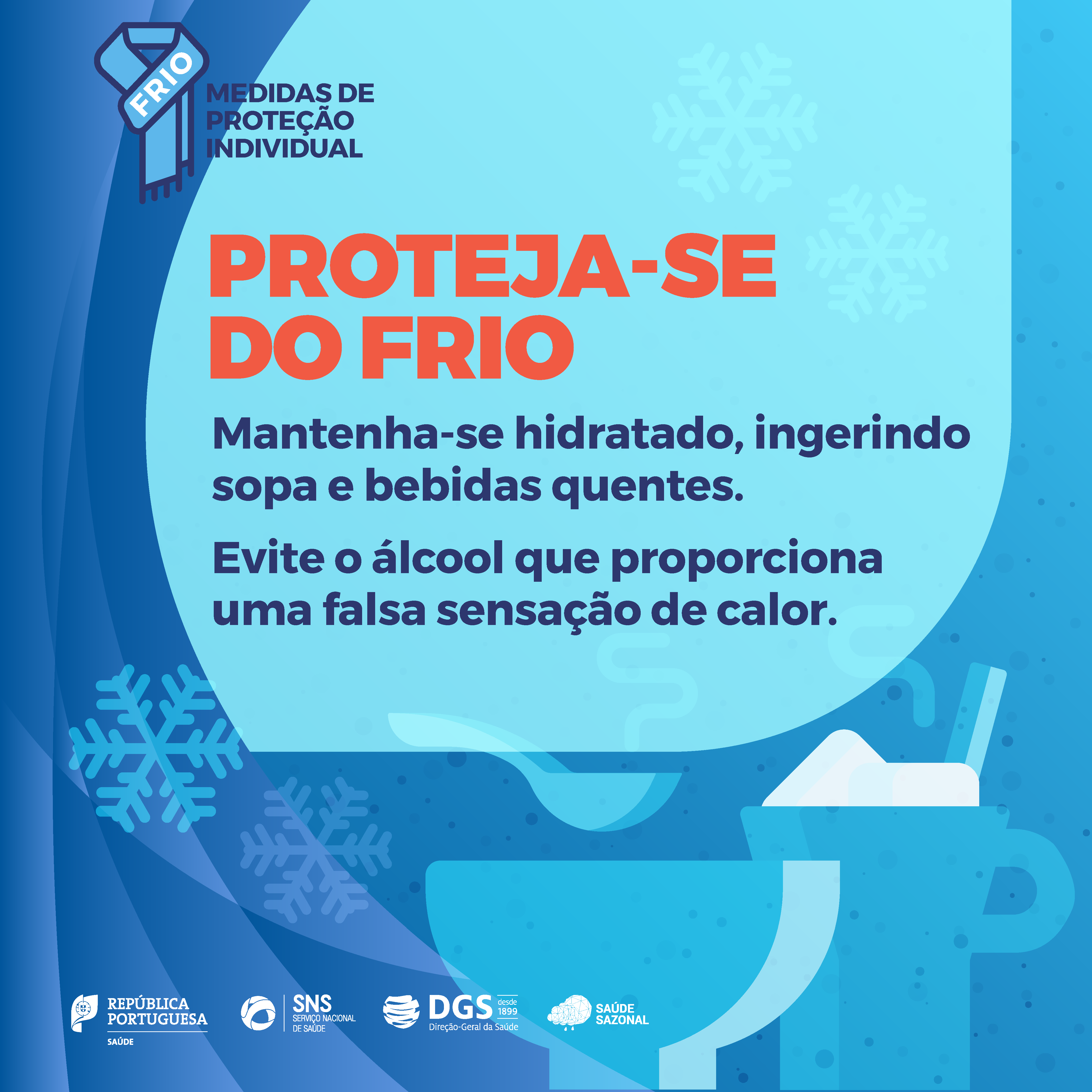 post frio recomendações DGS hidratação