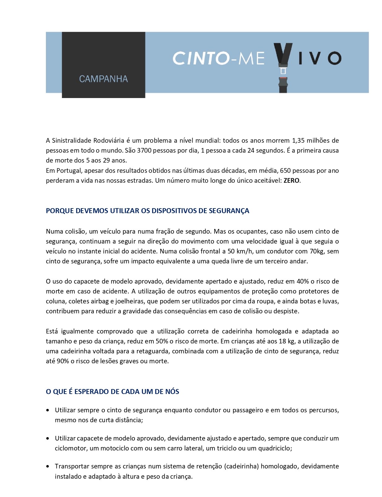 Flyer 1 Campanha ANSR 2023 Cinto me Vivo