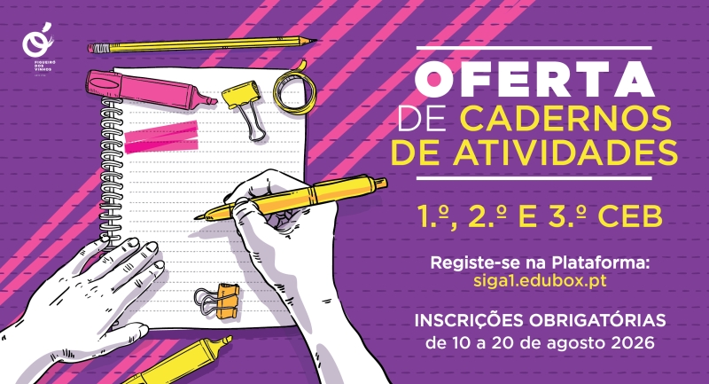 Município de Figueiró dos Vinhos oferece cadernos de atividades/Fichas de Trabalho aos alunos do 1.º, 2.º e 3.º CEB