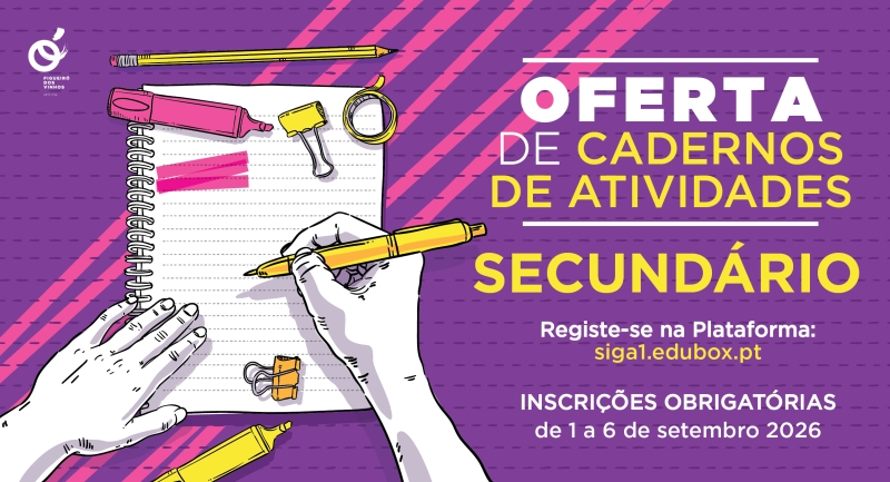Oferta de Cadernos de Atividades/Fichas de Trabalho aos alunos do Ensino Secundário